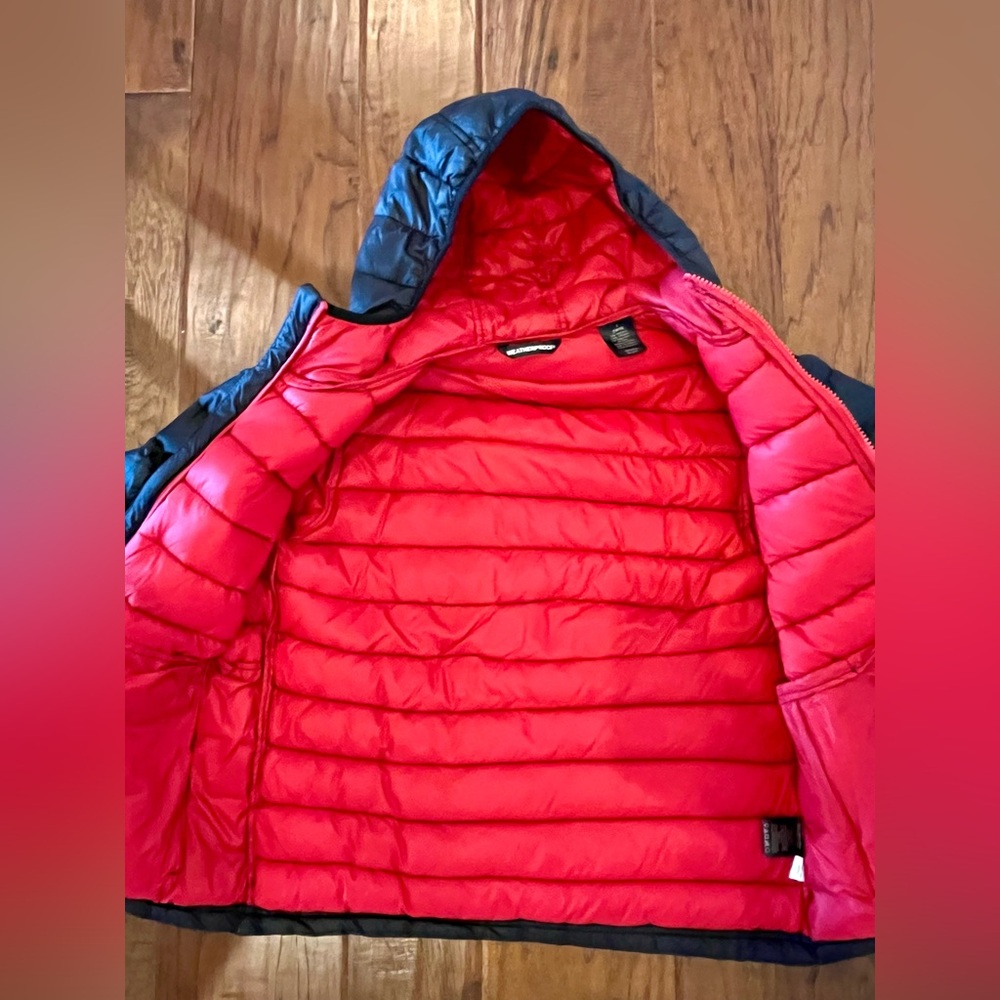 Weatherproof Down Quilted Black and Red Kids Puffer Jacket Packable - Picture 11 of 16